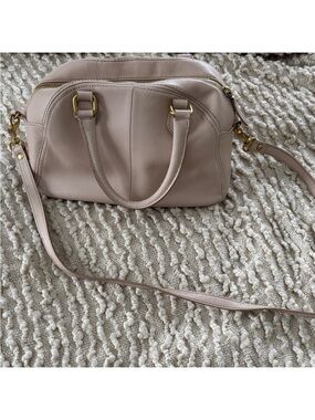 J. Crew Soft Leather Crossbody Satchel in Blush/Nude Color with Detachable Strap